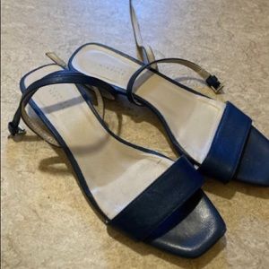 Navy blue kitten heels